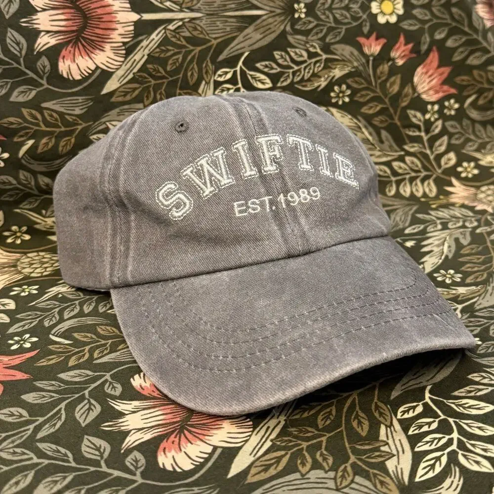 TAYLOR SWIFT 'Swiftie Est. 1989' Dad Hat Washed Black Gray Baseball Cap